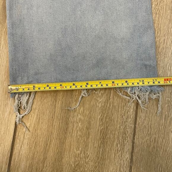 American Eagle Wide Leg Crop Jeans Women 8 Short Distressed Light Wash Denim - Picture 9 of 11